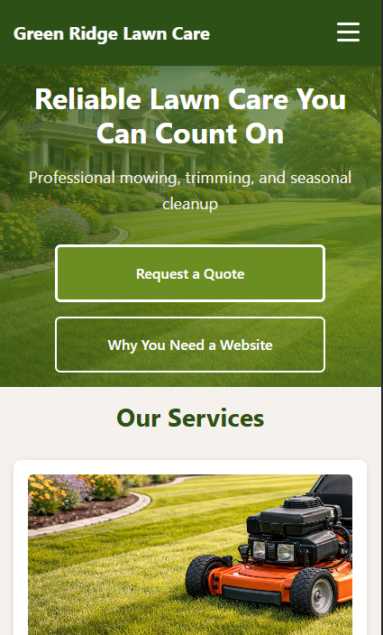 Lawn Care Demo - Example Website